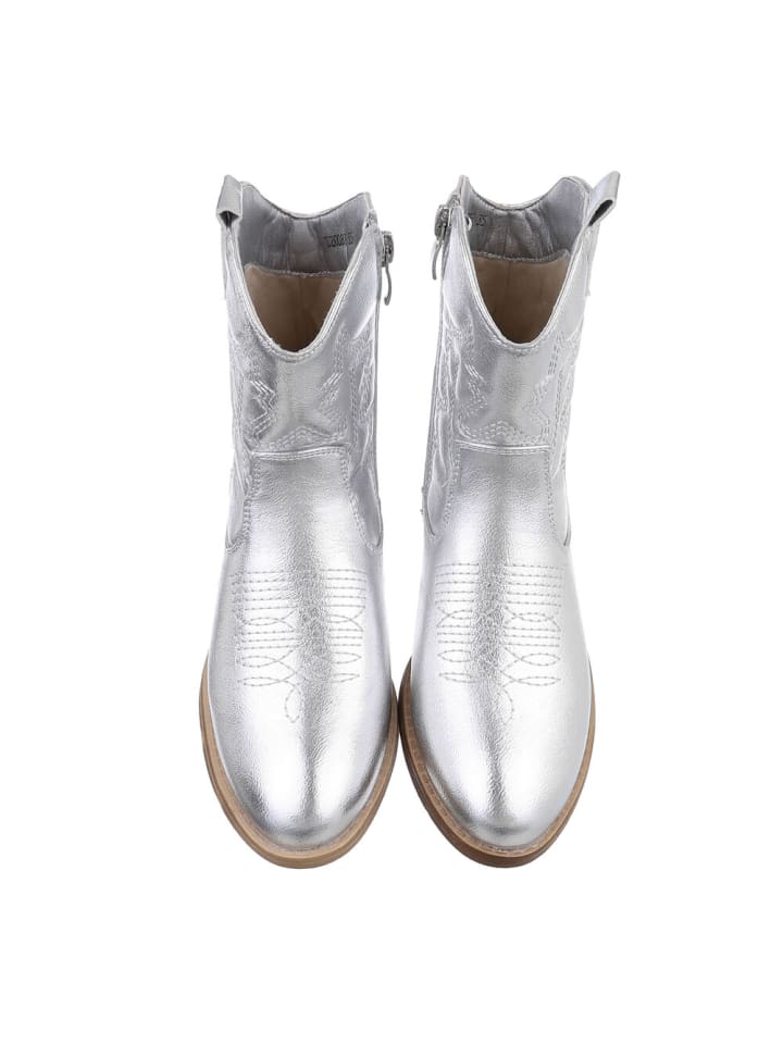 Ital-Design Stiefelette in Silber günstig kaufen
