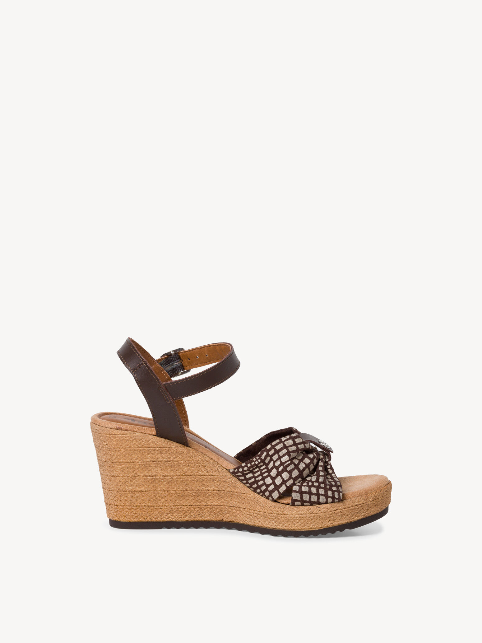 Sandale à talon en cuir - marron