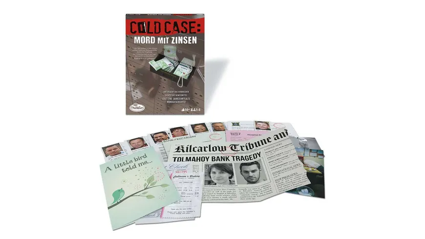 ThinkFun - Cold Case: Mord mit Zinsen. Der Krimi im eigenen Heim. Wer findet den Mörder?