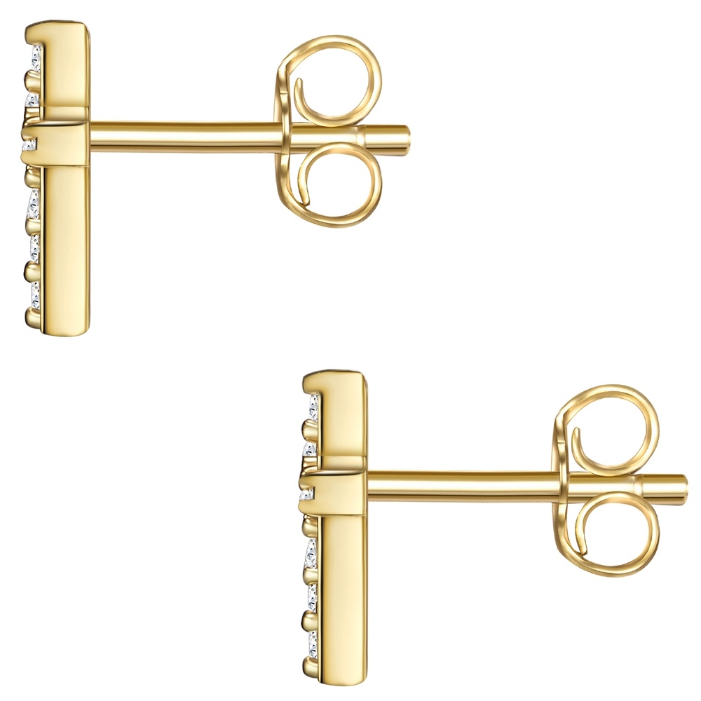 Glanzstücke München Puces d'oreilles en argent Croix Argent sterling Topaze en Or jaune Boucles d'oreilles