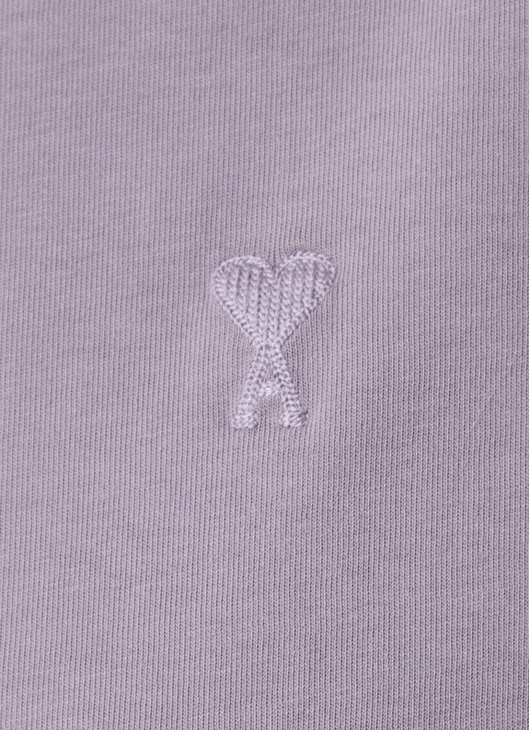 AMI Paris organic cotton T-shirt with logo embroidery