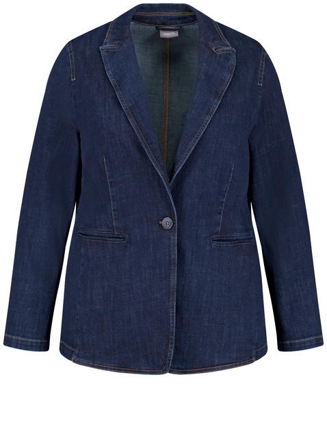Jeansblazer mit Kontraststepp