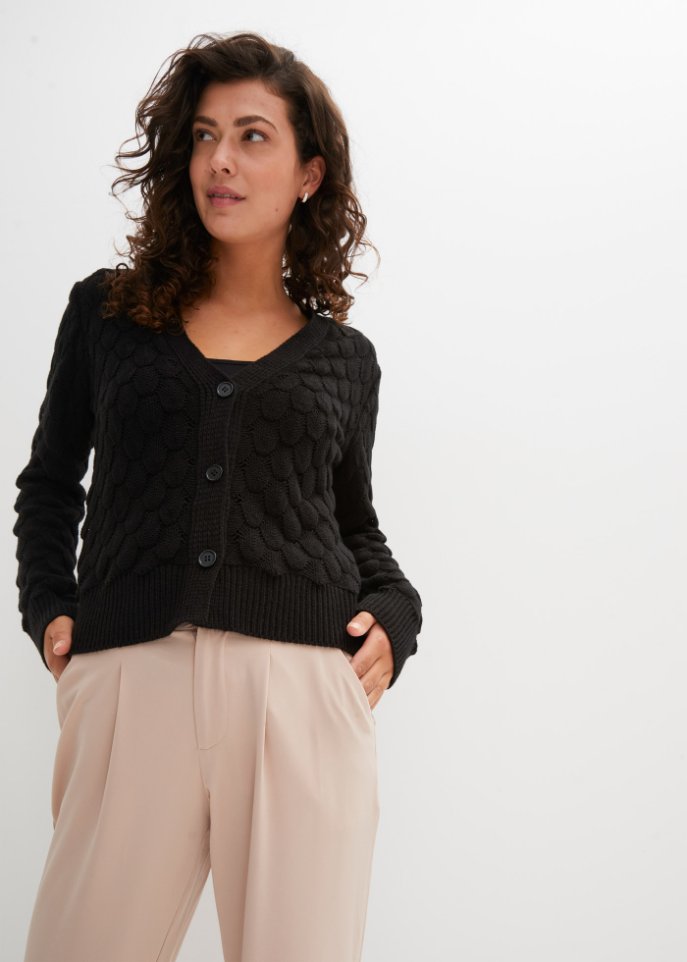 Ajour-Strickjacke