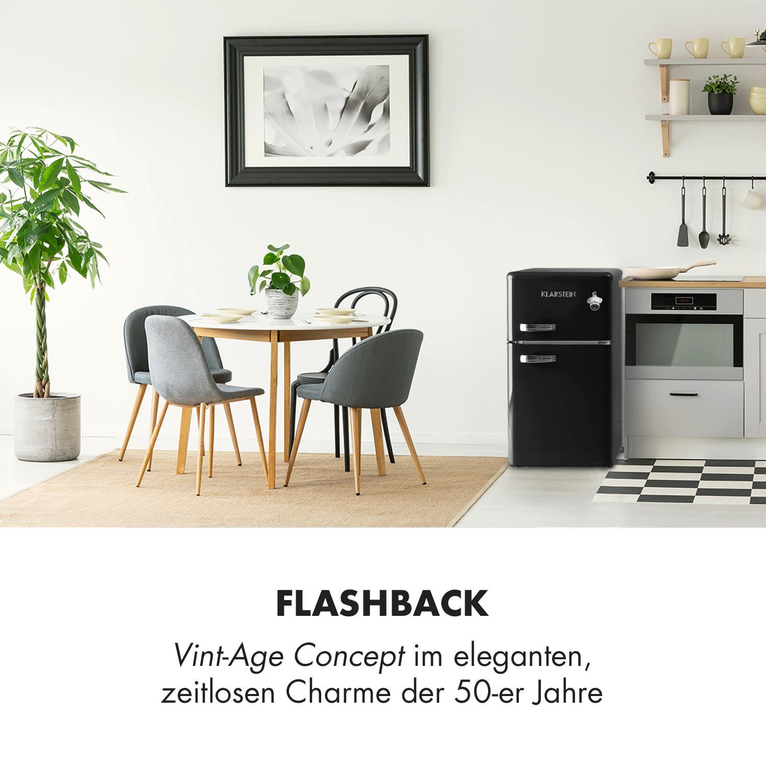Klarstein Kühl-/Gefrierkombination CO2-Irene- Black 10032982, 85.3 cm hoch, 45.5 cm breit