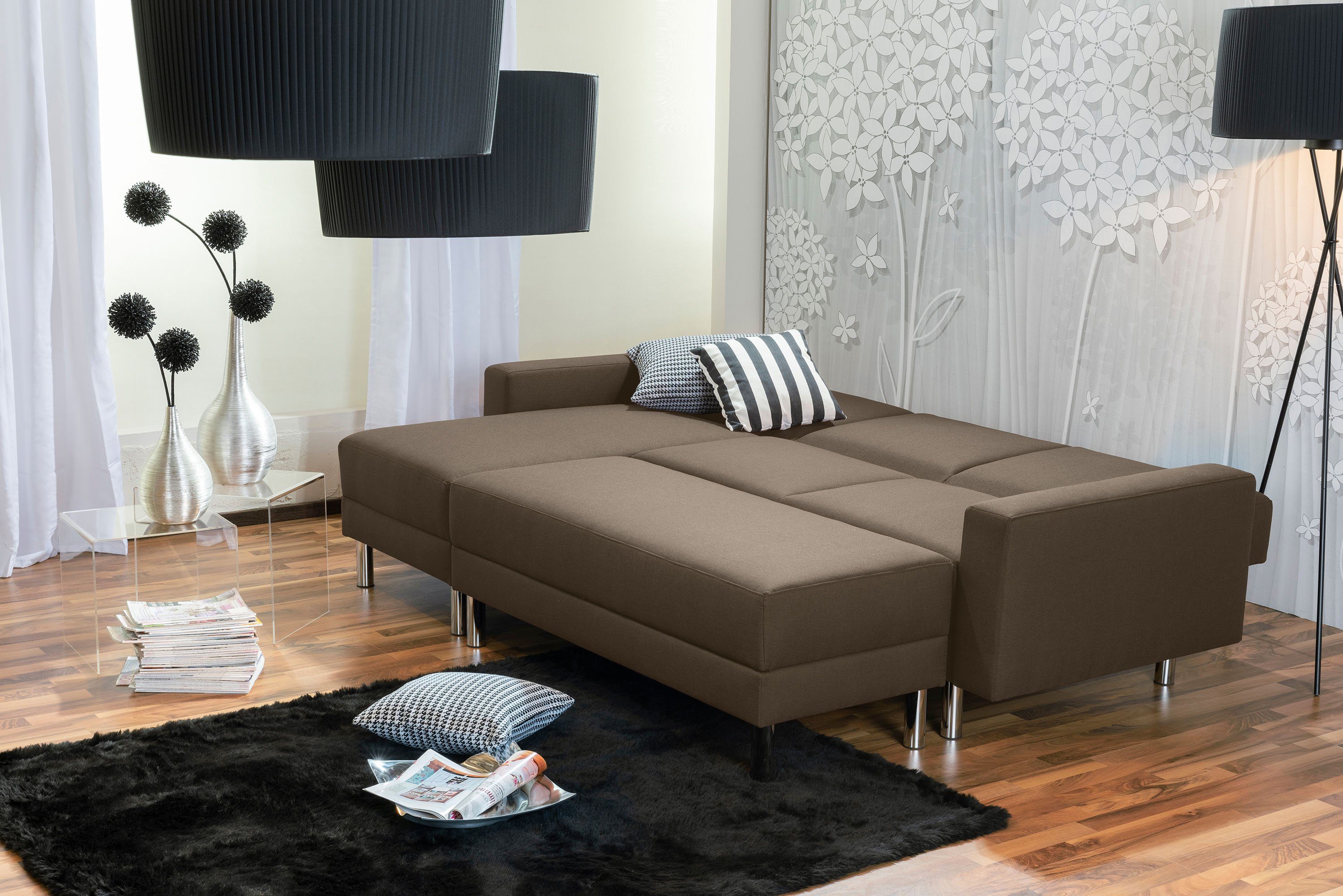 Max Winzer® Loungesofa Just Fashion Funktionssofa Flachgewebe sahara, 1 Stück, Made in Germany