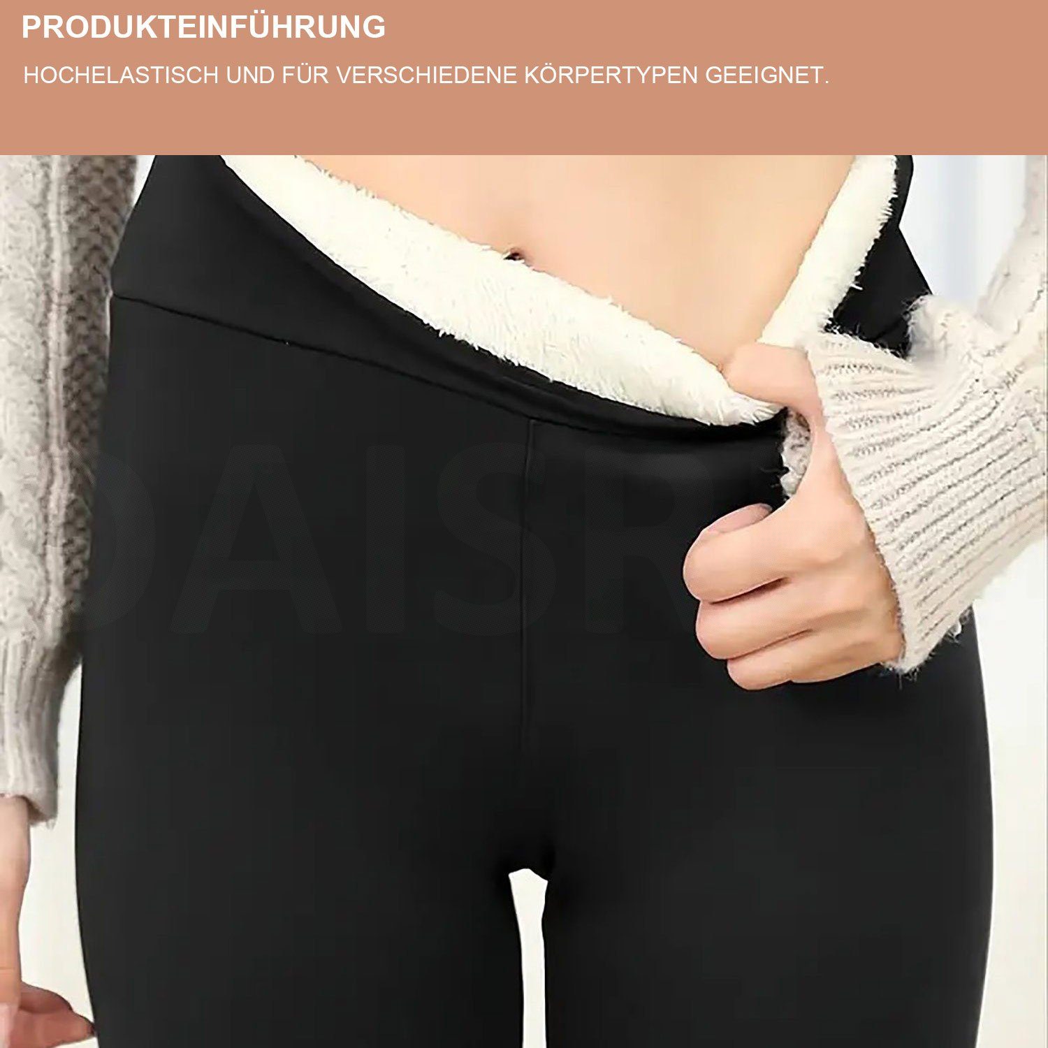 Daisred Thermoleggings Thermo Leggings Damen Gefüttert Winter High Waist