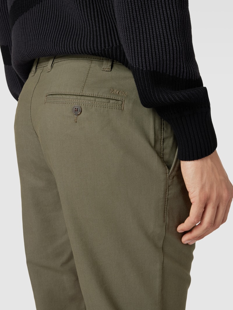 Slim Fit Chino mit Strukturmuster in lindgrün
