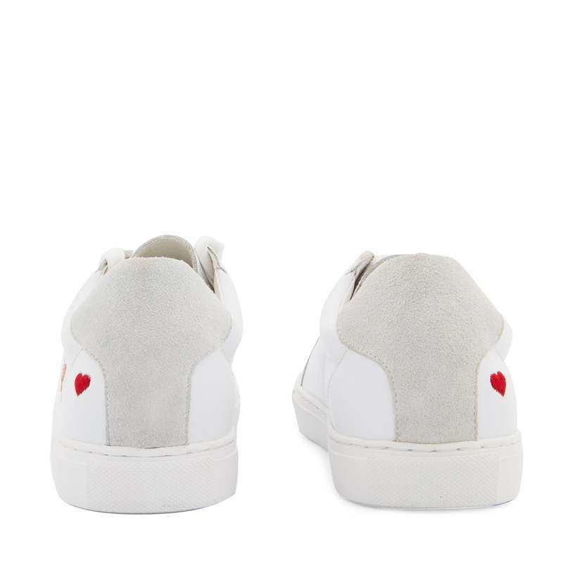 Baskets en cuir Simone amour blanc/rose gold