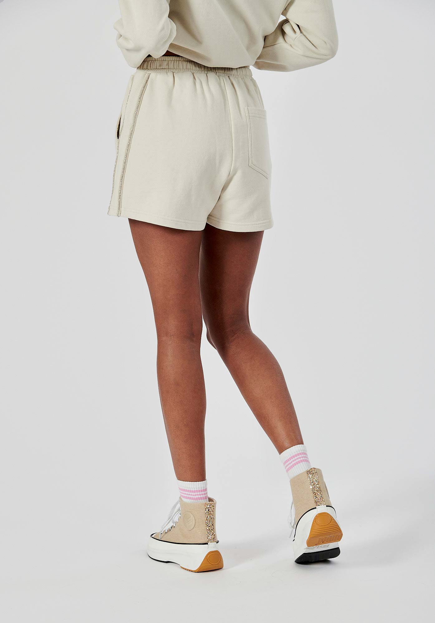 FAYO   Short jogging beige femme 100% coton