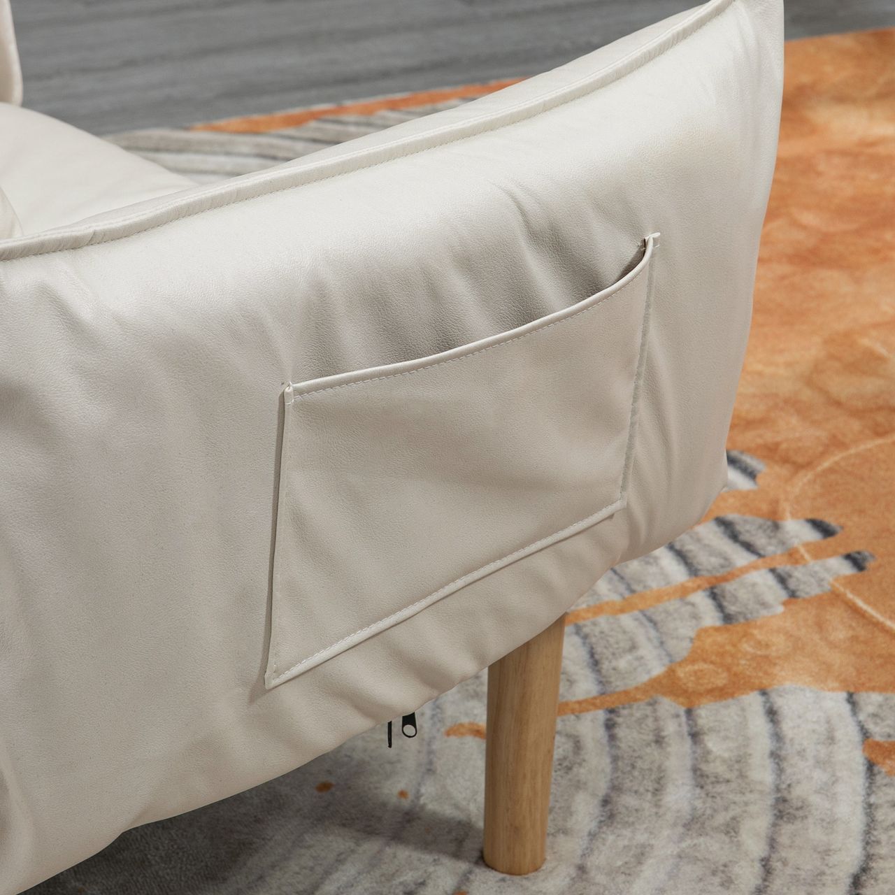 HOMCOM 2-in-1 Sessel, Relaxsessel Akzentstuhl bis 120 kg, Bodensessel mit Kissen