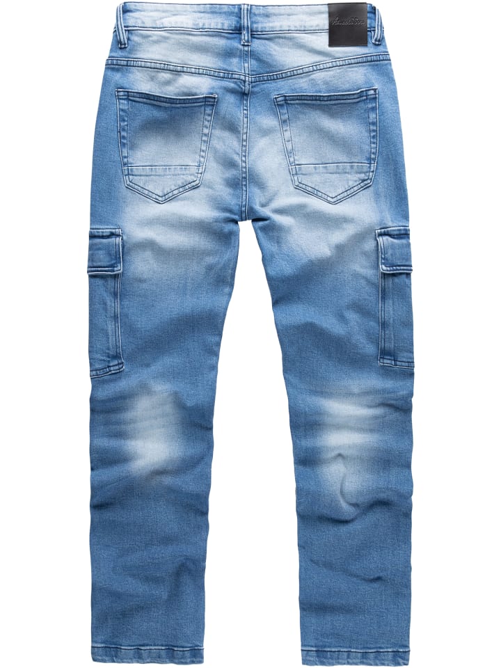 Amaci&Sons Regular Slim Cargo Jeans MIAMI in Hellblau günstig kaufen