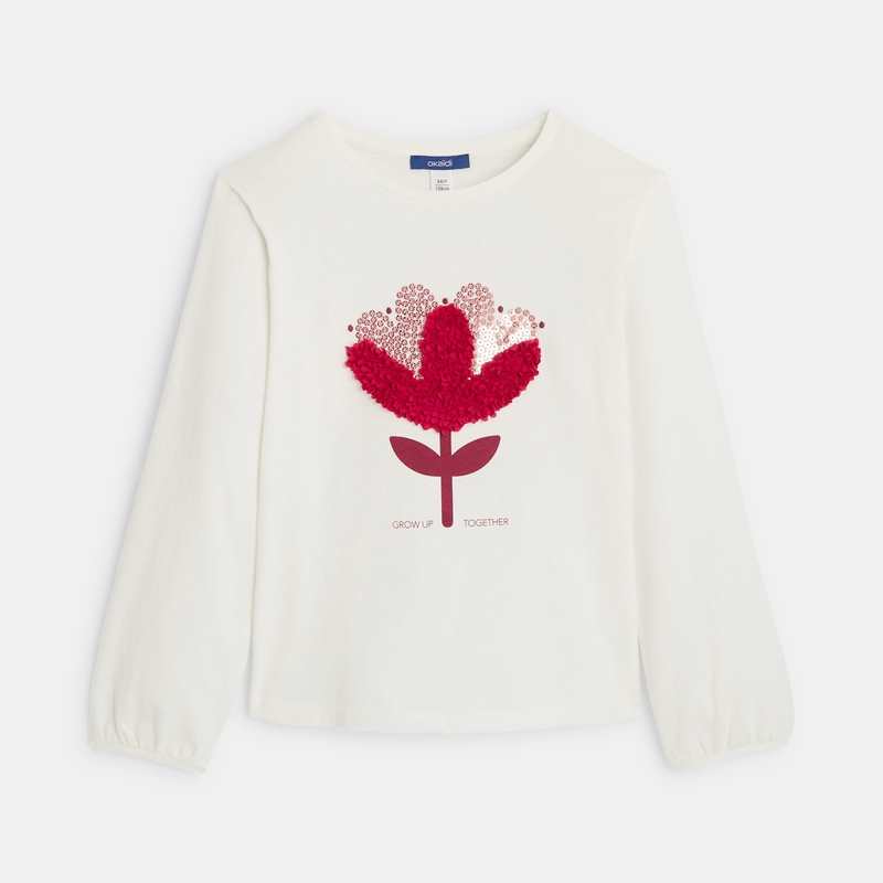 T-shirt à motif fleuri rose fille