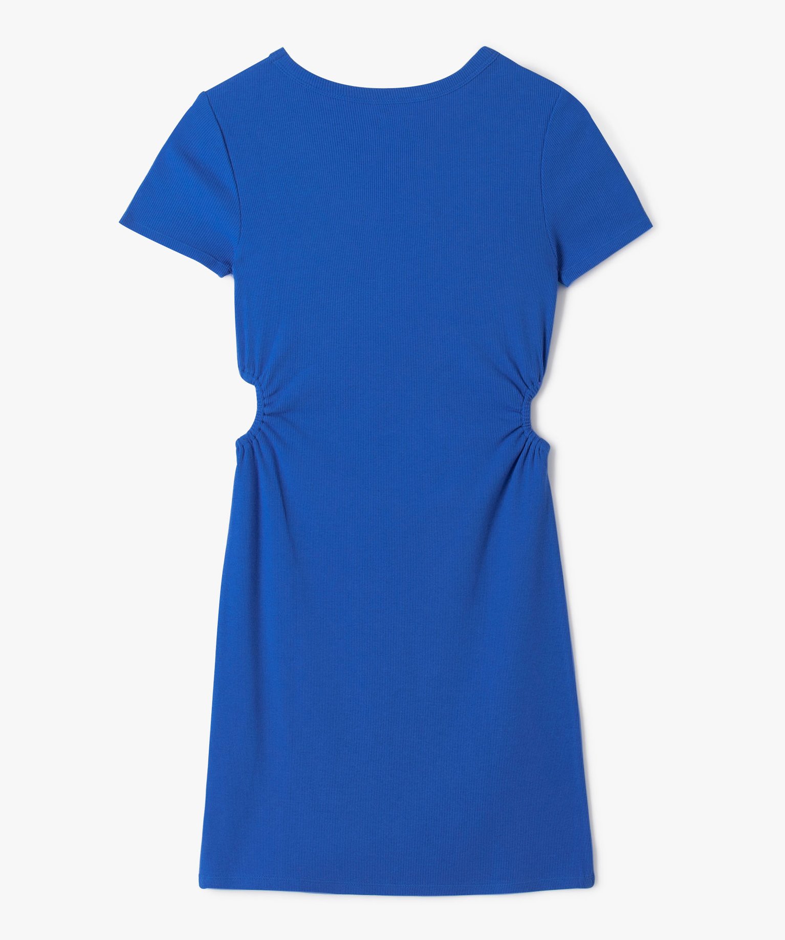 Robe fille à manches courtes avec ouvertures sur les ctés bleu | GEMO