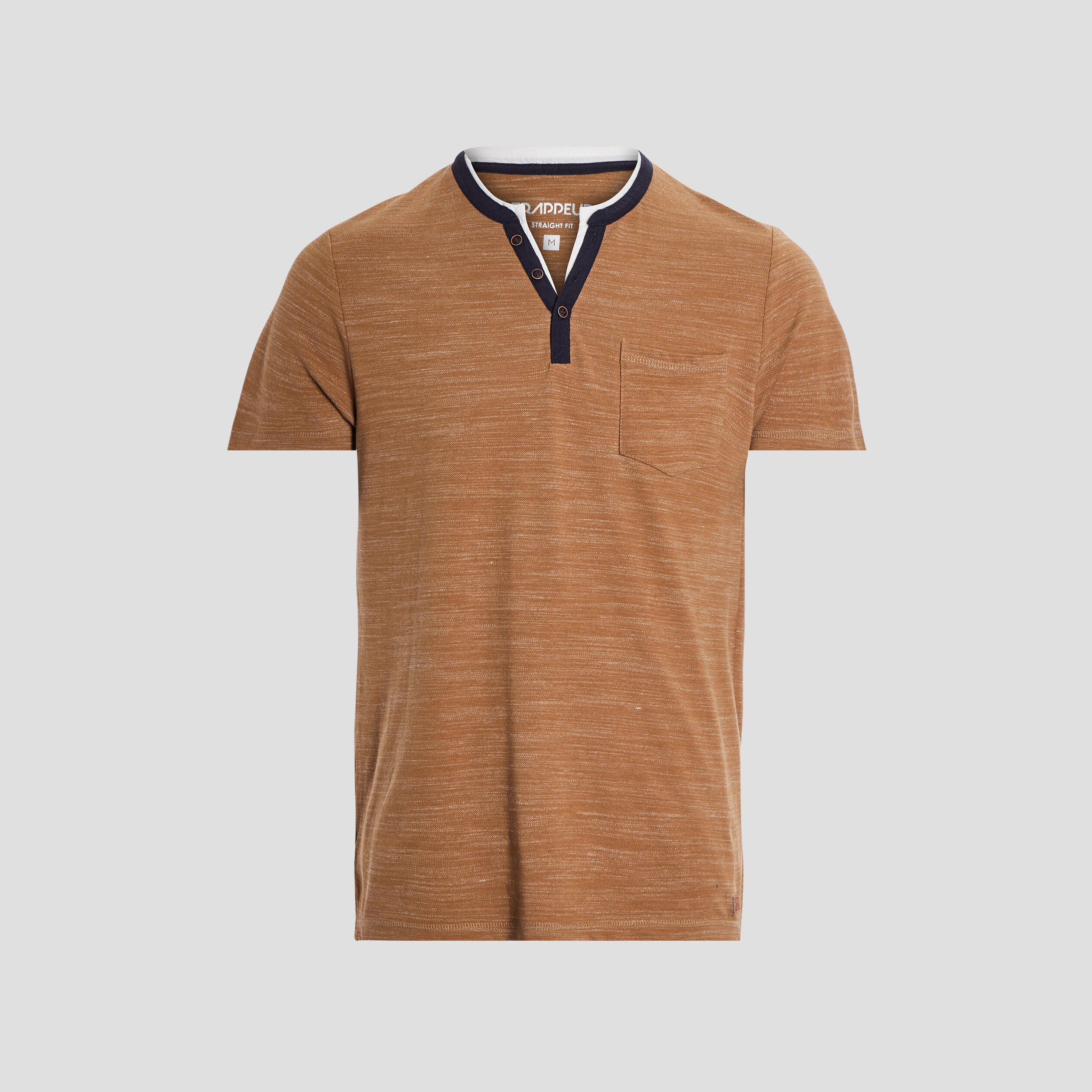T-shirt manches courtes marron cognac homme | La Halle