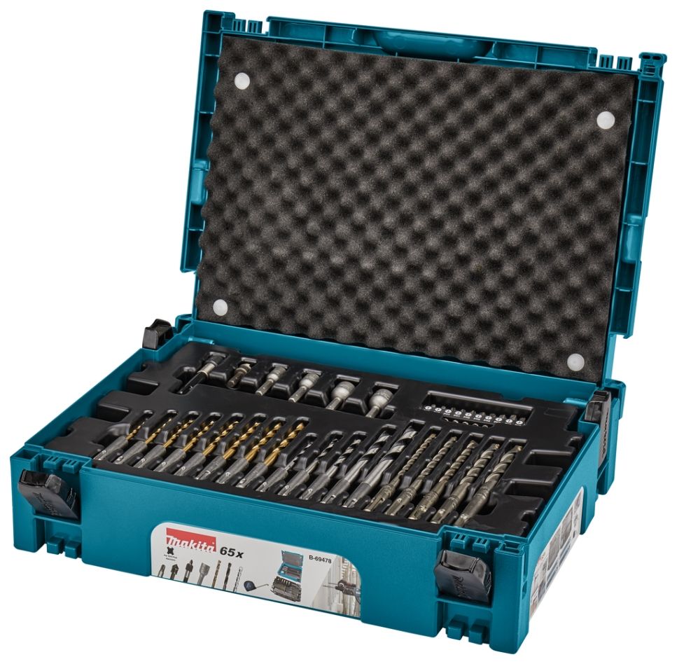 Accessoires Makita B-69478 Coffret de 65 embouts de perçage/visseuse SDS-PLUS, en boîte Mbox