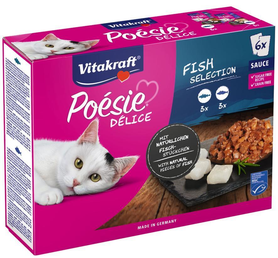 Vitakraft Nassfutter Vitakraft Poésie Delice Adult 6x85g Fisch, in Sauce