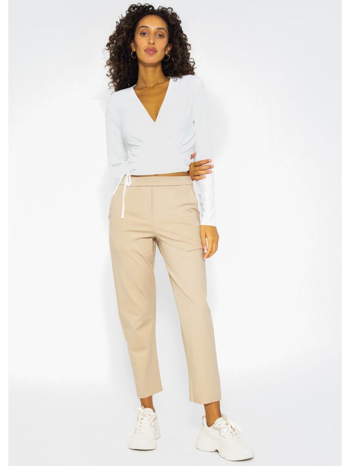 SASSYCLASSY Jersey Chinos in beige günstig kaufen