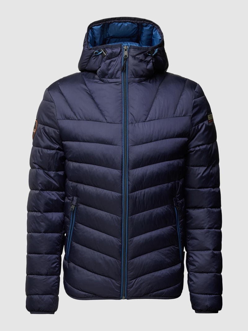 Steppjacke mit Kapuze Modell 'AERONS' in marineblau