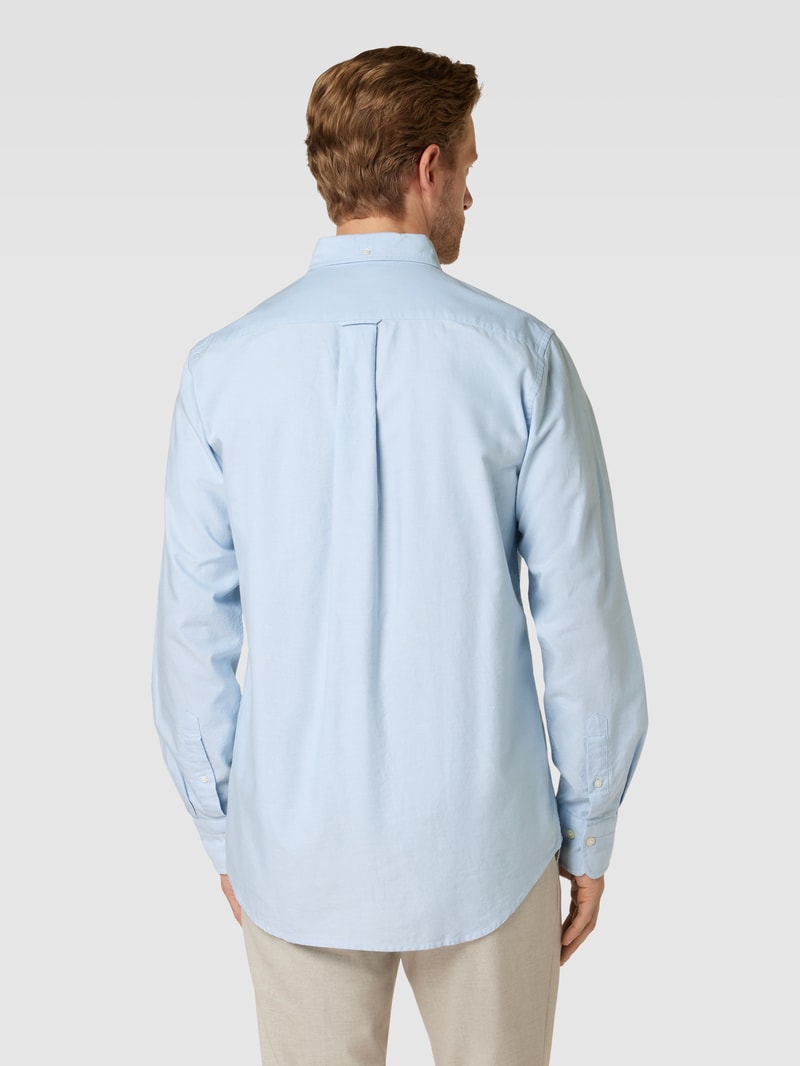 Regular Fit Freizeithemd mit Brusttasche Modell 'OXFORD' in hellblau