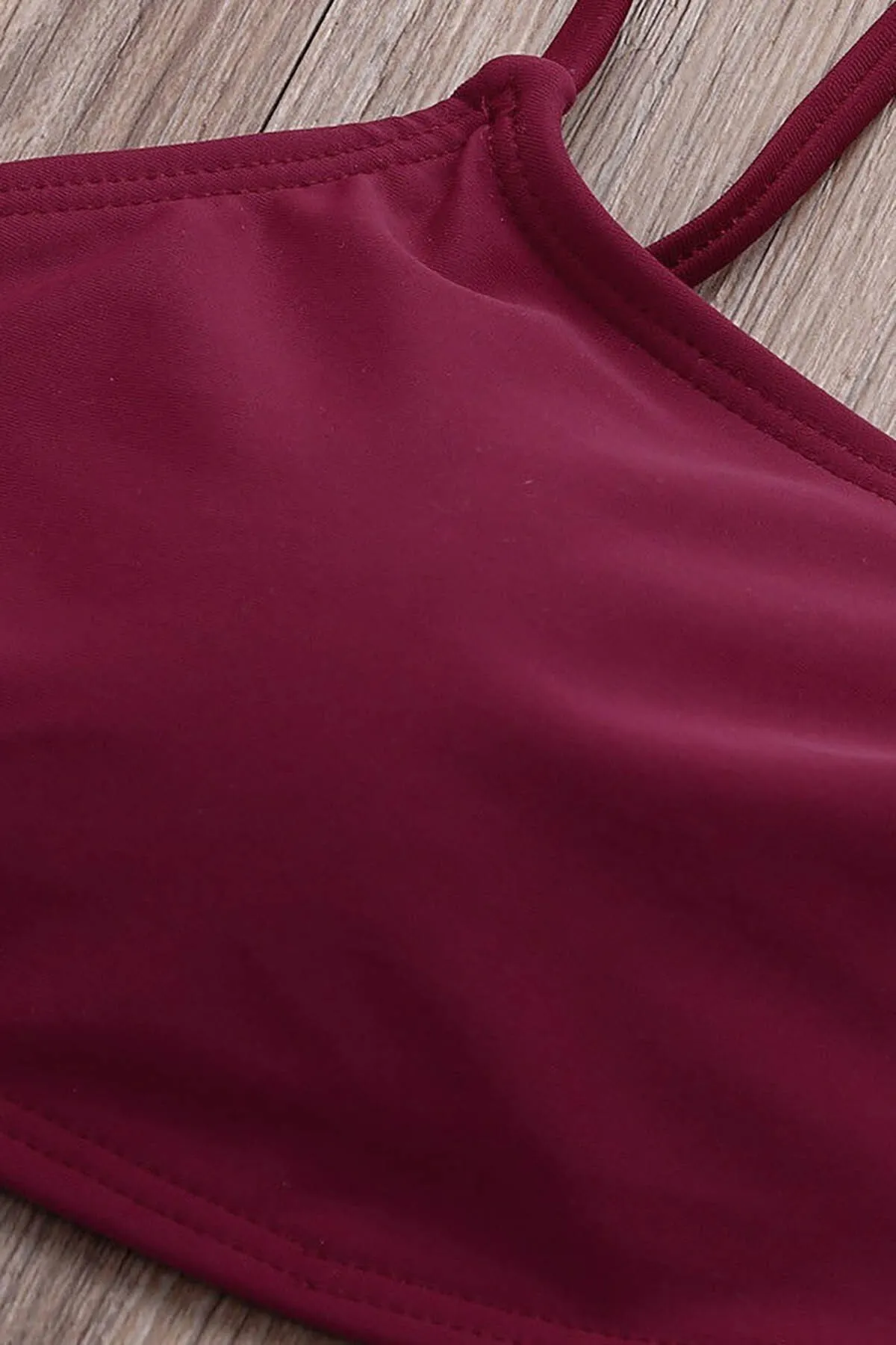 Angelsin  Bikini-Hose - Bordeaux - Unifarben