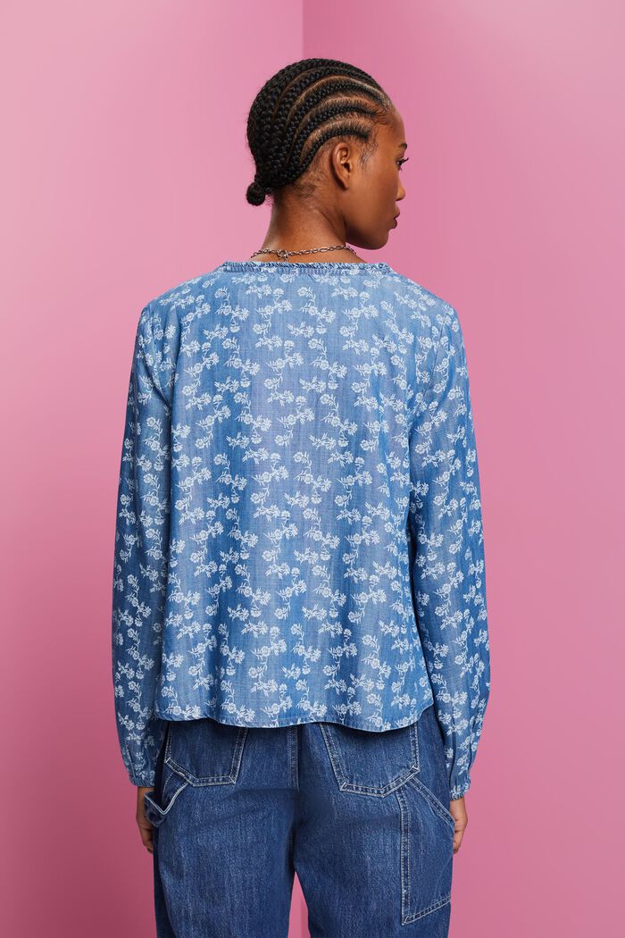Gemusterte Chambray-Bluse, TENCEL™