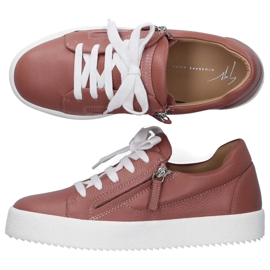 Giuseppe Zanotti - Sneaker low ADDY Kalbsleder Logo altrosa - pink