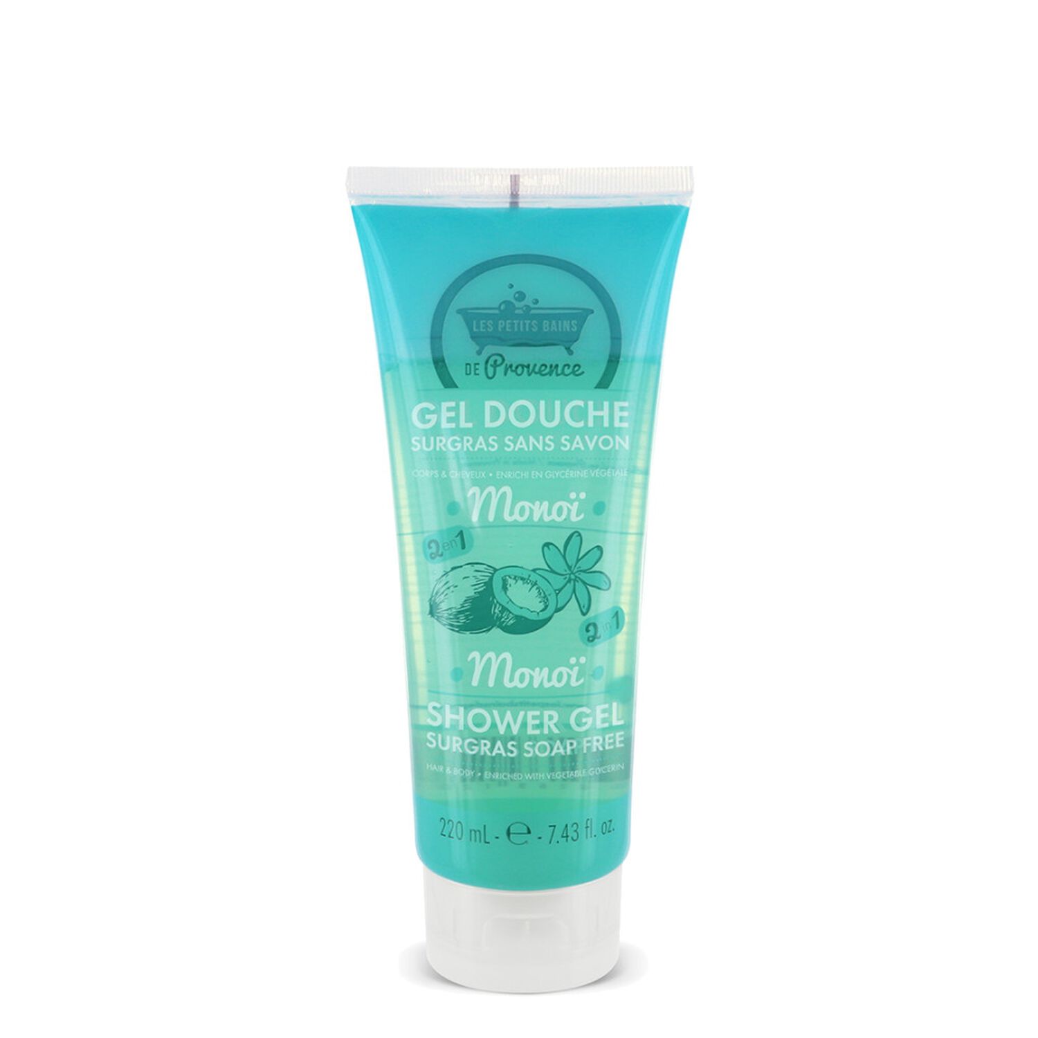 Les Petits Bains de Provence Gel Douche Surgras Sans Savon Parfum Monoï