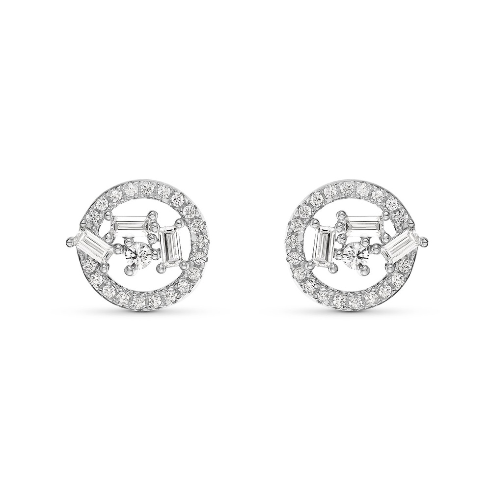 FAVS Boucles d'oreilles à fermoir à poussette 925 Argent Boucles d'oreilles