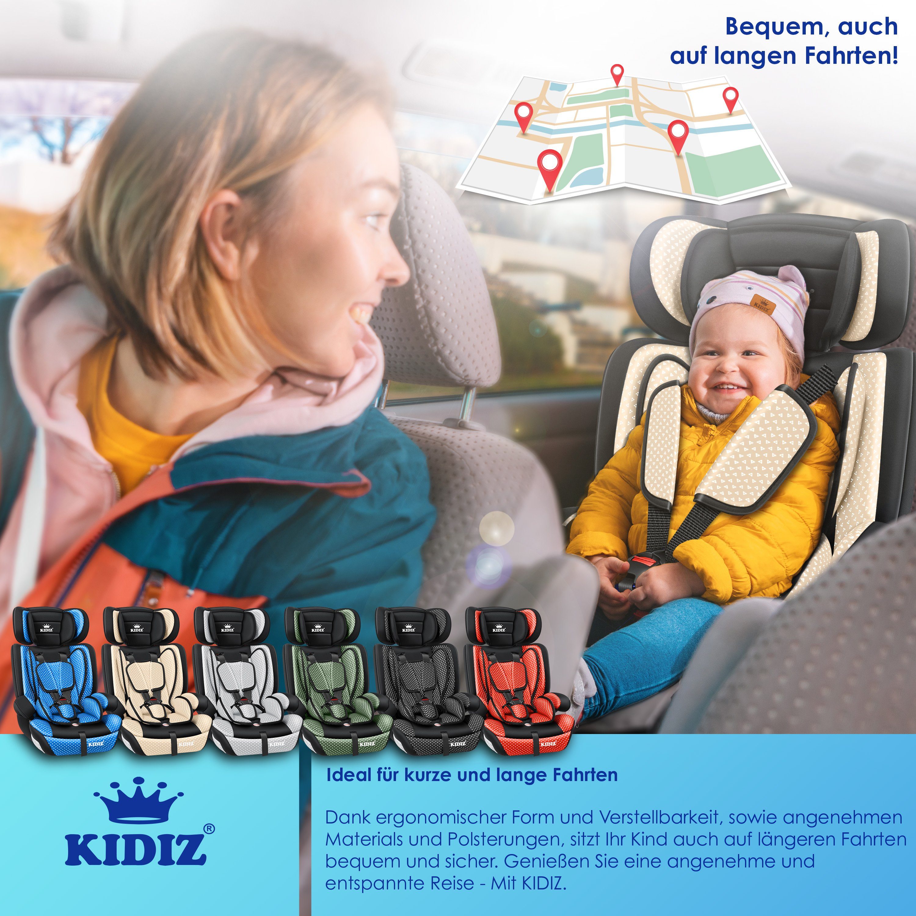 KIDIZ Autokindersitz, Autokindersitz Kindersitz Kinderautositz Autositz Sitzschale