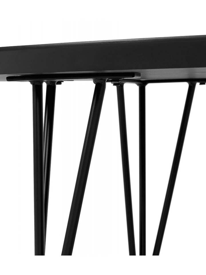 KADIMA DESIGN Salon Couchtisch Oval Esche Schwarz Metall | Modern Elegant in Schwarz günstig kaufen onesize