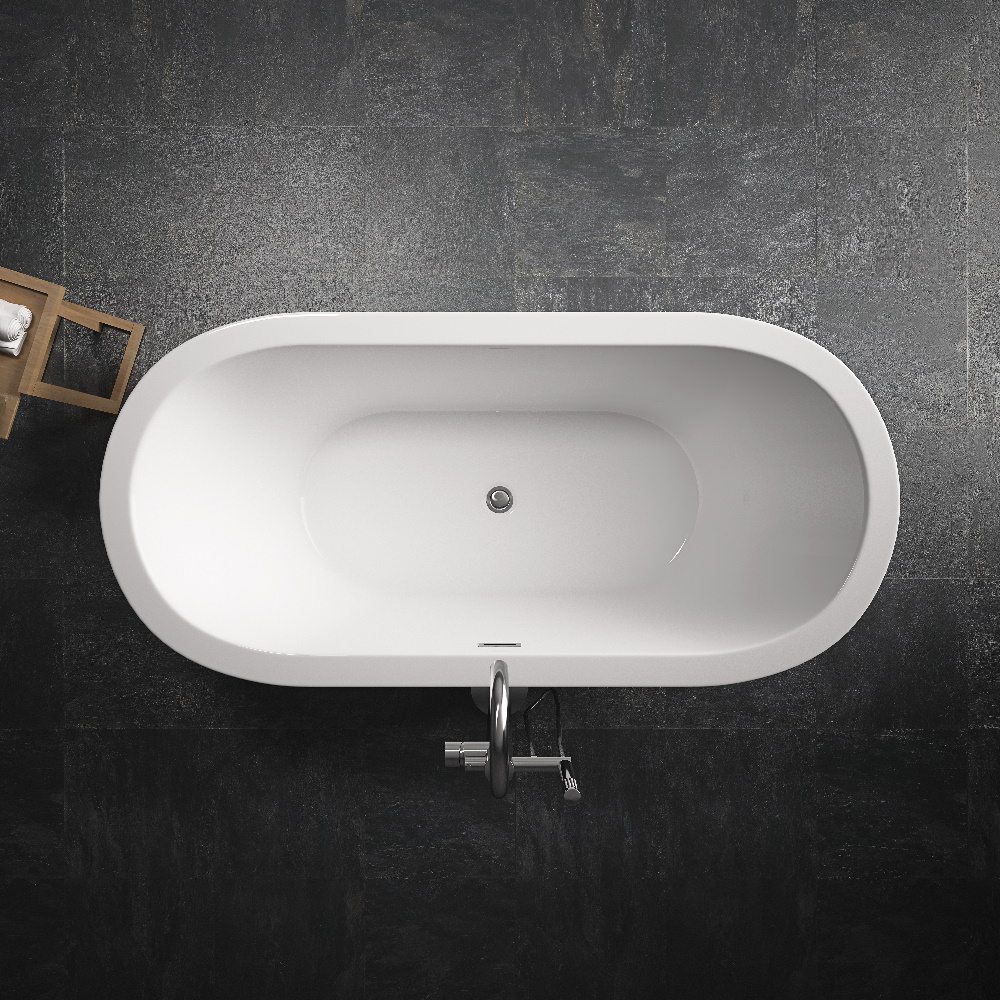 TroniTechnik Freistehende Badewanne Acrylbadewanne Standbadewanne Piperi 168cm x 80cm x 60cm