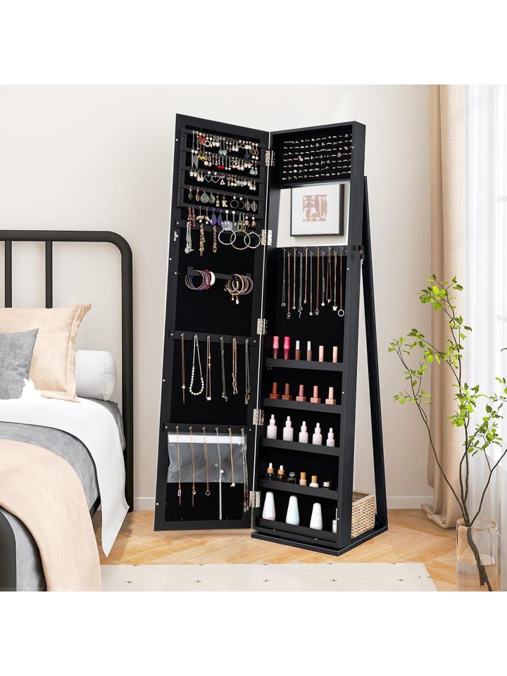 COSTWAY Schmuckschrank abschließbar 157cm in Schwarz günstig kaufen onesize
