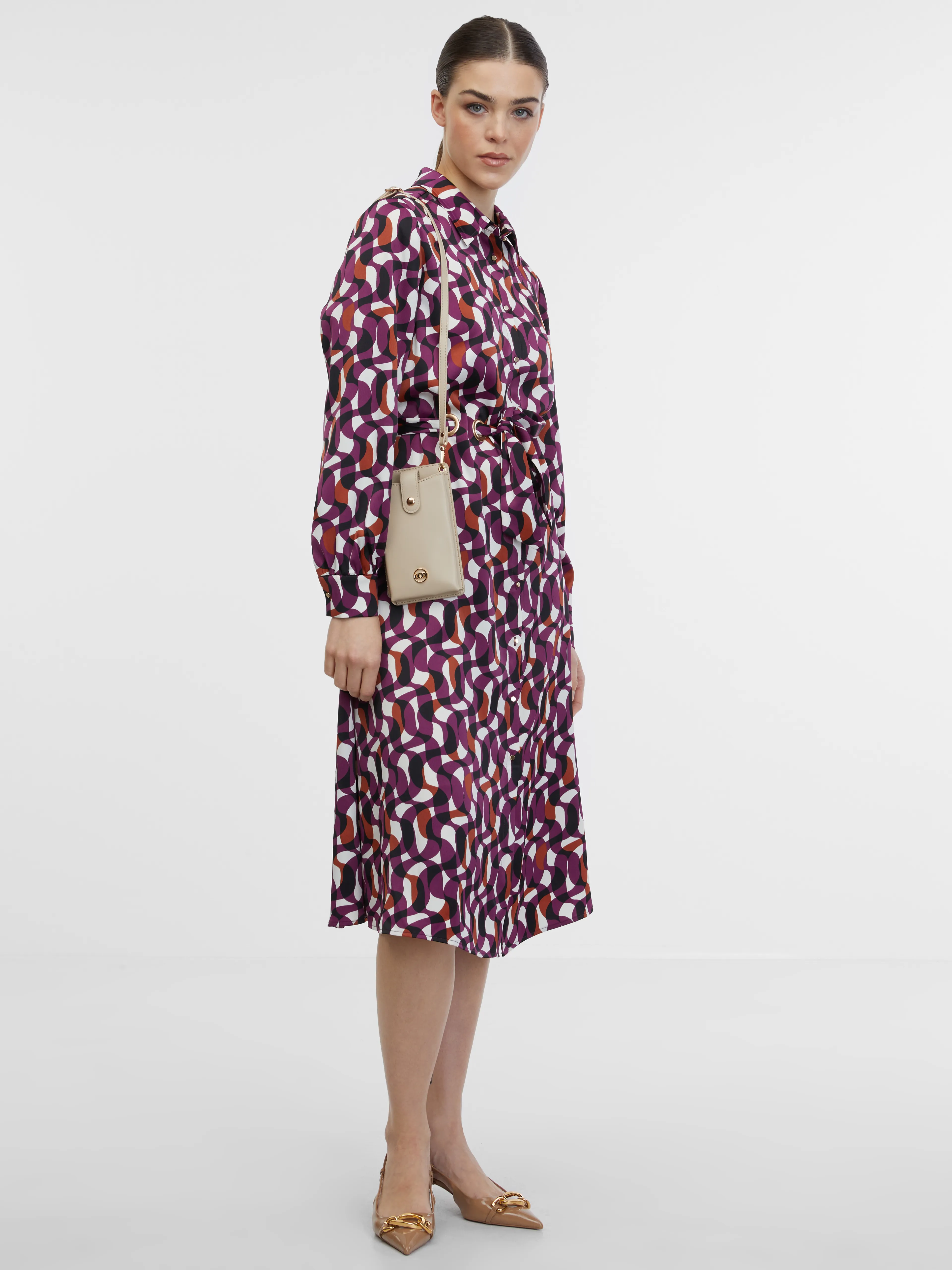 Lila gemustertes Hemdkleid Damen ORSAY