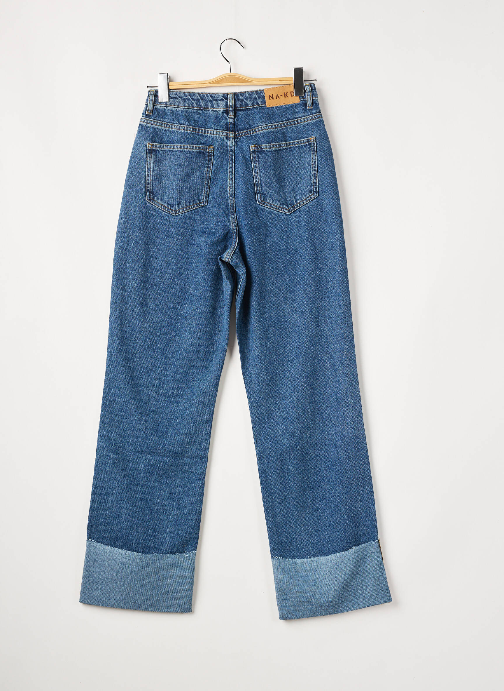 Na Kd Jeans Coupe Droite Femme couleur bleu