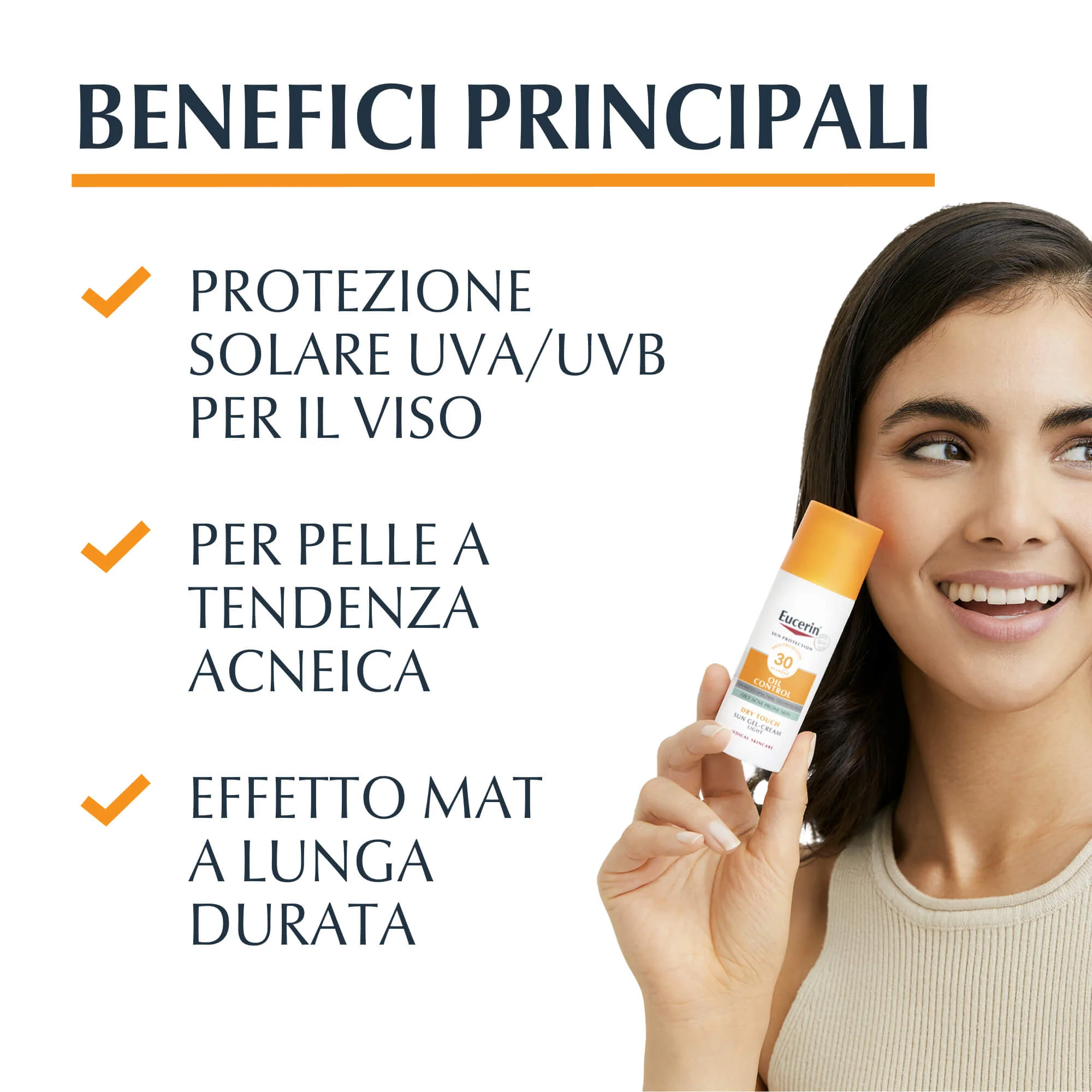 Ochranný krém na tvár Sun Protection Oil Control Sun Face Gel-Creme Dry Touch SPF30 - Vysoko ochranný opaľovací krém na tvár.