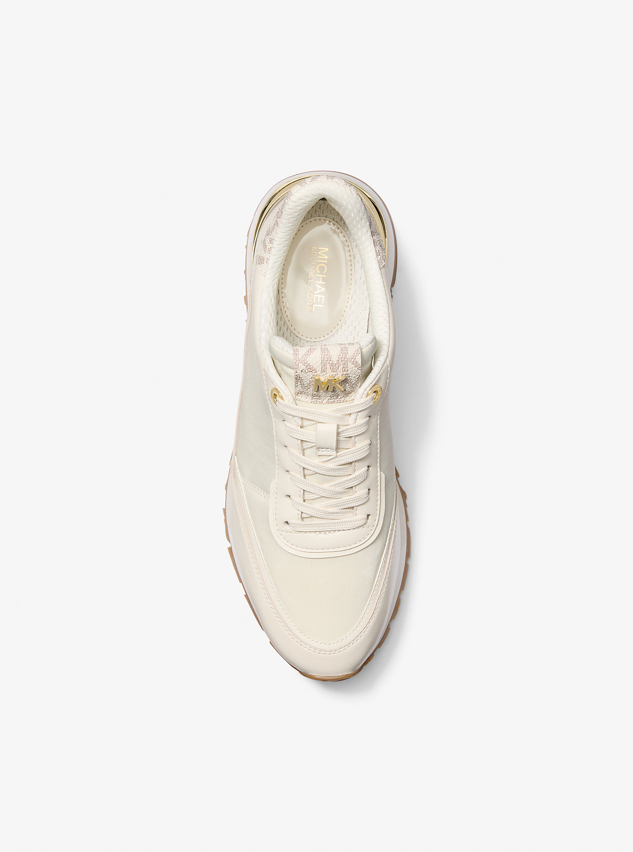 Nova Leather and Nylon Trainer - VANILLA COMBO