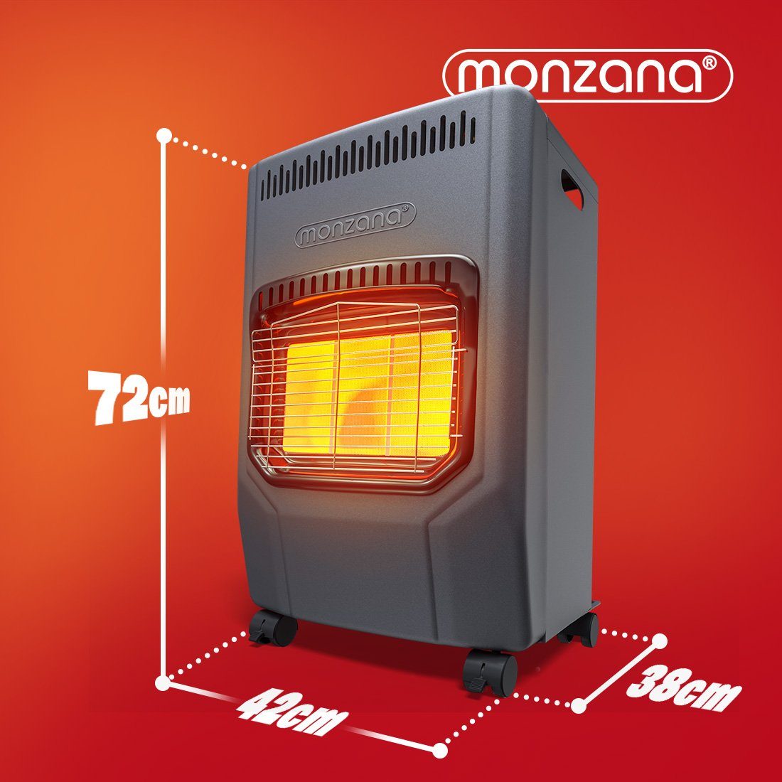 monzana Heizlüfter, Gasheizung 4200W Gasofen 3 Heizstufen 50cm Gasschlauch Heizlüfter