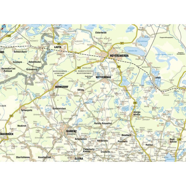 Oberlausitzer Heide- und Teichlandschaft Blatt 01 KRABAT-Region, Kamenz, Hoyerswerda 1 : 50 000 - Wanderkarte