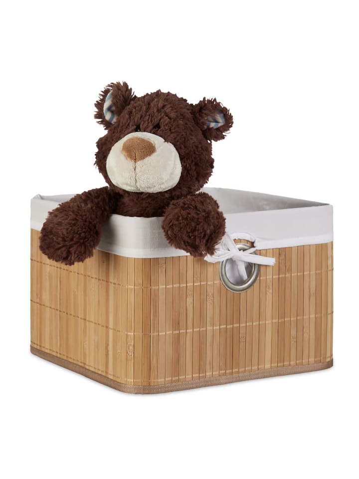 relaxdays Aufbewahrungskorb in Natur- (B)31 x (H)20 x (T)31 cm günstig kaufen onesize