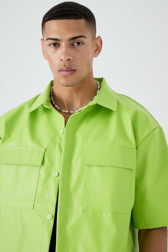 Kastiges Oversize PU-Hemd