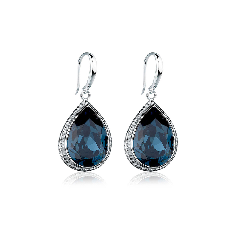 Elli Elli Boucles d'Oreilles Tropfen Kristalle Elegant 925 Silber Boucles d'oreilles