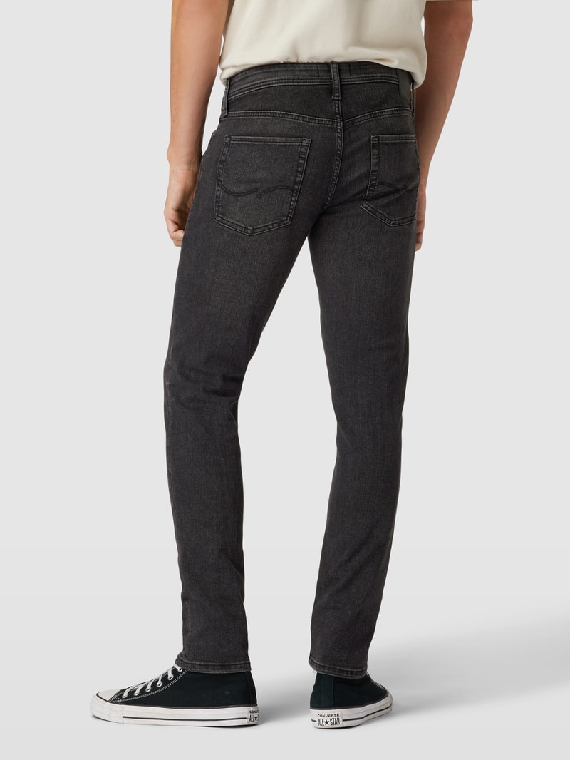 Slim Fit Jeans im 5-Pocket-Design Modell 'GLENN' in schwarz