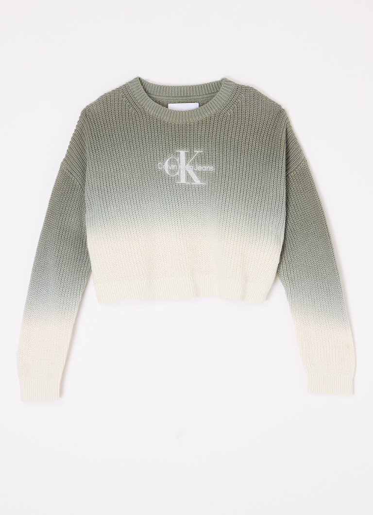 Calvin Klein bieza adījuma īss džemperis ar izšuvumu no logotipa