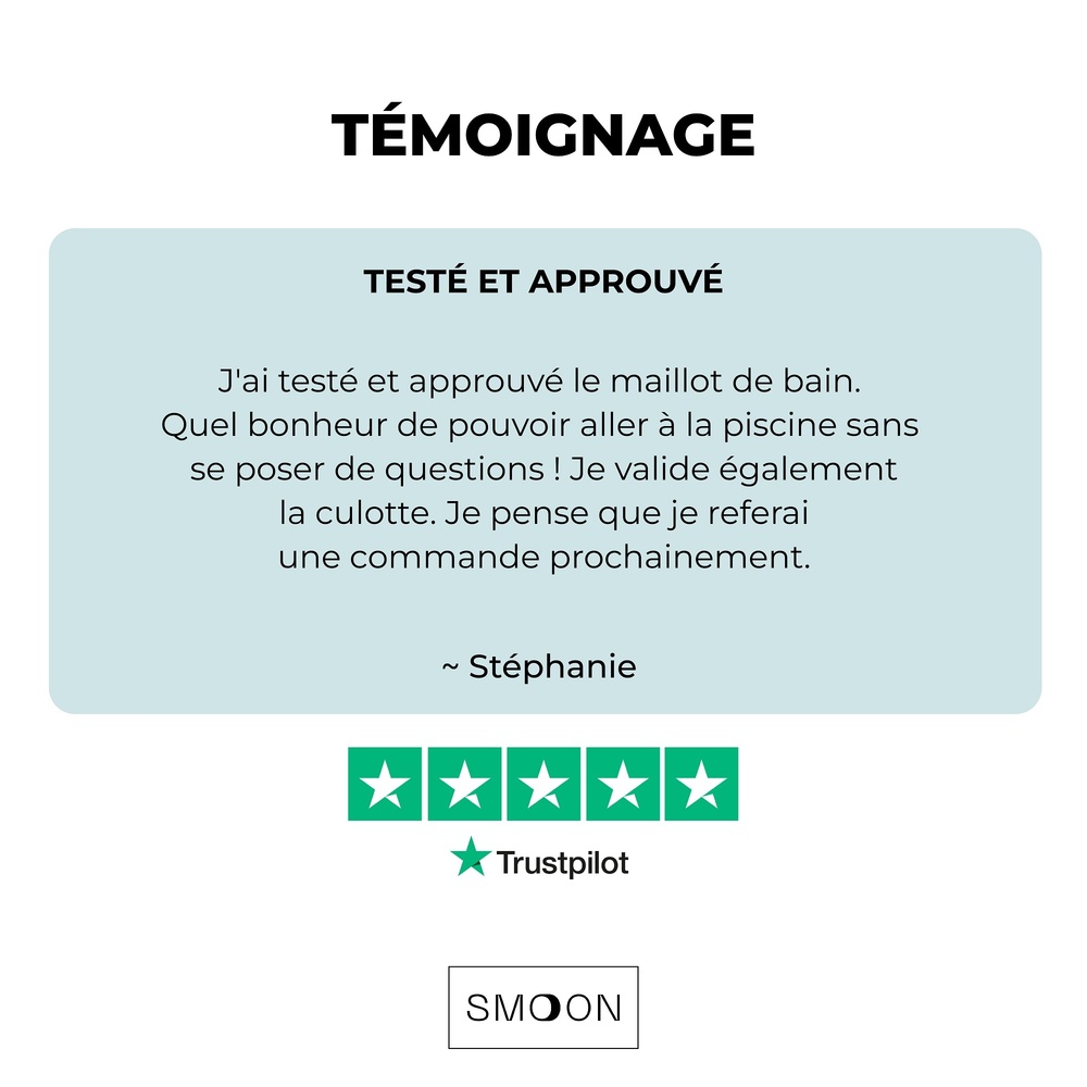 smoon lingerie Bas de maillot de bain menstruel Océanide flux moyen noir Maillot de bain