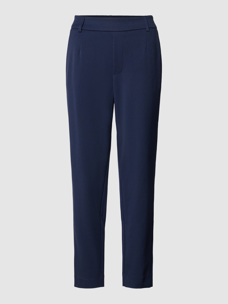 Slim Fit Stoffhose mit Bundfalten Modell 'VARONE' in marineblau