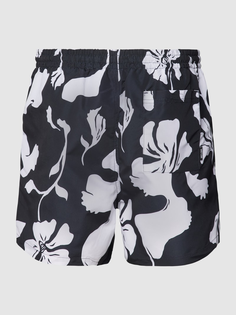 Badehose mit Allover-Muster Modell 'TED' in dunkelblau
