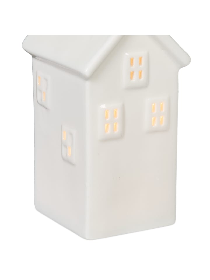 relaxdays Teelichthaus in Weiß - (B)6,5 x (H)14x (T)7 cm günstig kaufen onesize