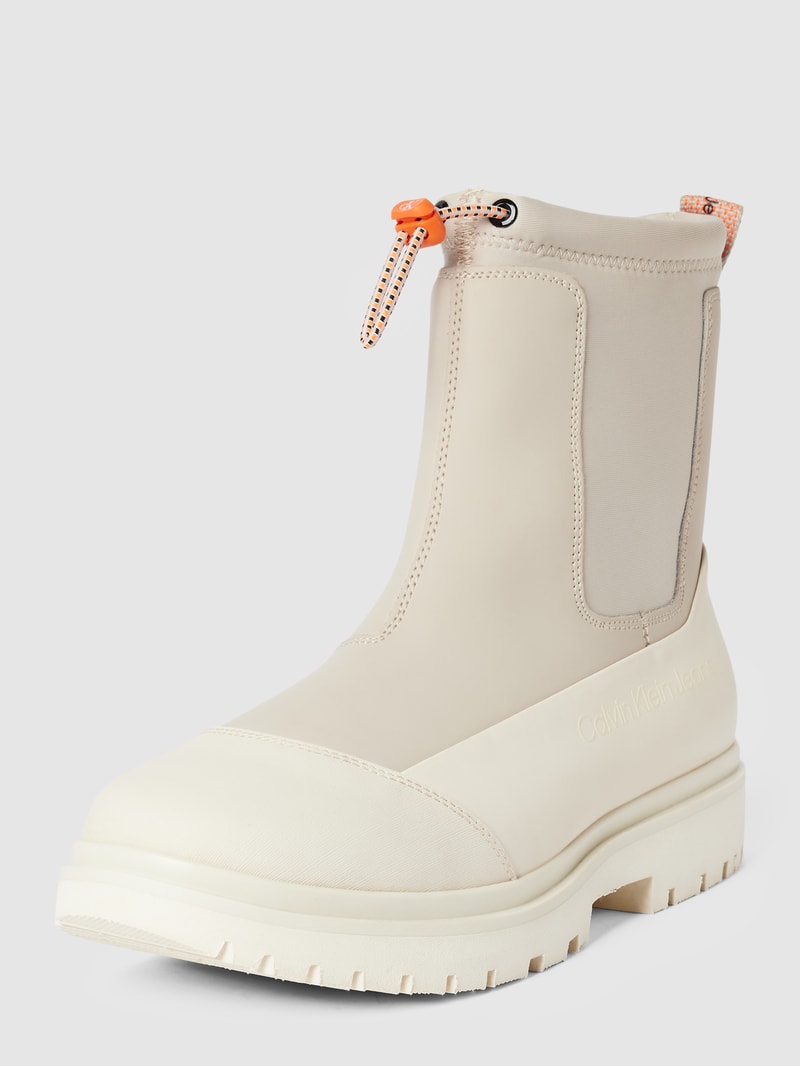Chelsea Boots mit elastischem Bund Modell 'COMBAT' in beige