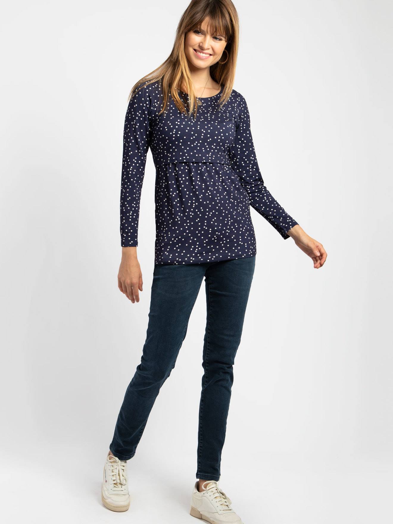 Envie de Fraise Shirt für Schwangerschaft & Stillzeit LINE LS ENVIE DE FRAISE - marine