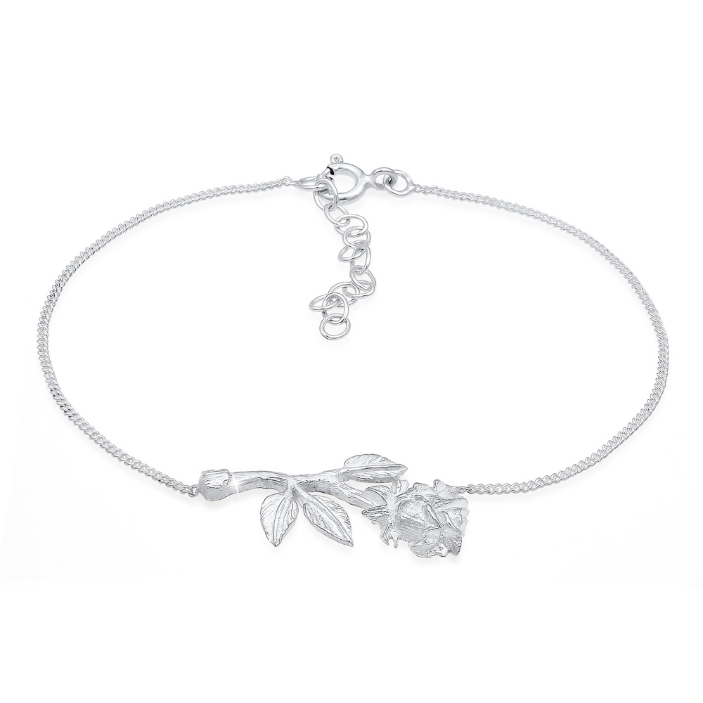 Elli Elli Bracelet Pendentifs Rose Amour Bracelet Femme - (925/1000) Argent Bracelet